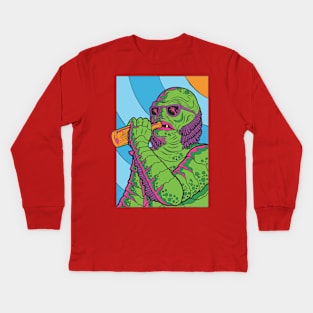 Gill-man Colorfull Art Kids Long Sleeve T-Shirt